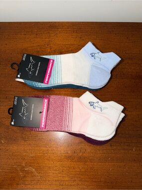 NWT Greg Norman Performance Low-Cut Socks - Blue & Maroon (2-Pack) Shoe Size 5-9